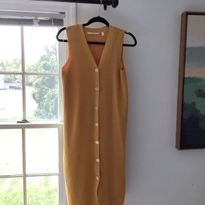Mustard bodycon sweater dress